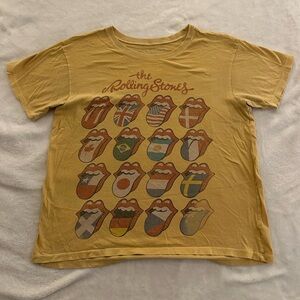 Yellow Rolling Stones Flag T-Shirt